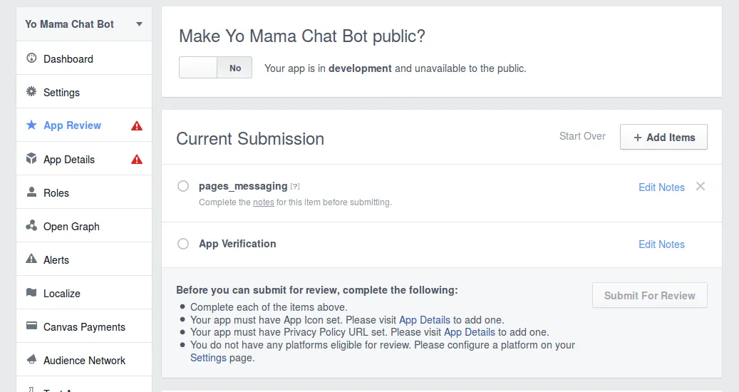 Facebook App Review